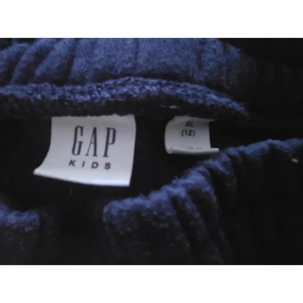 Gap Kids Girls 12 Navy Rainbow Graphic Wide Leg Fleece Sweatpant Lounge